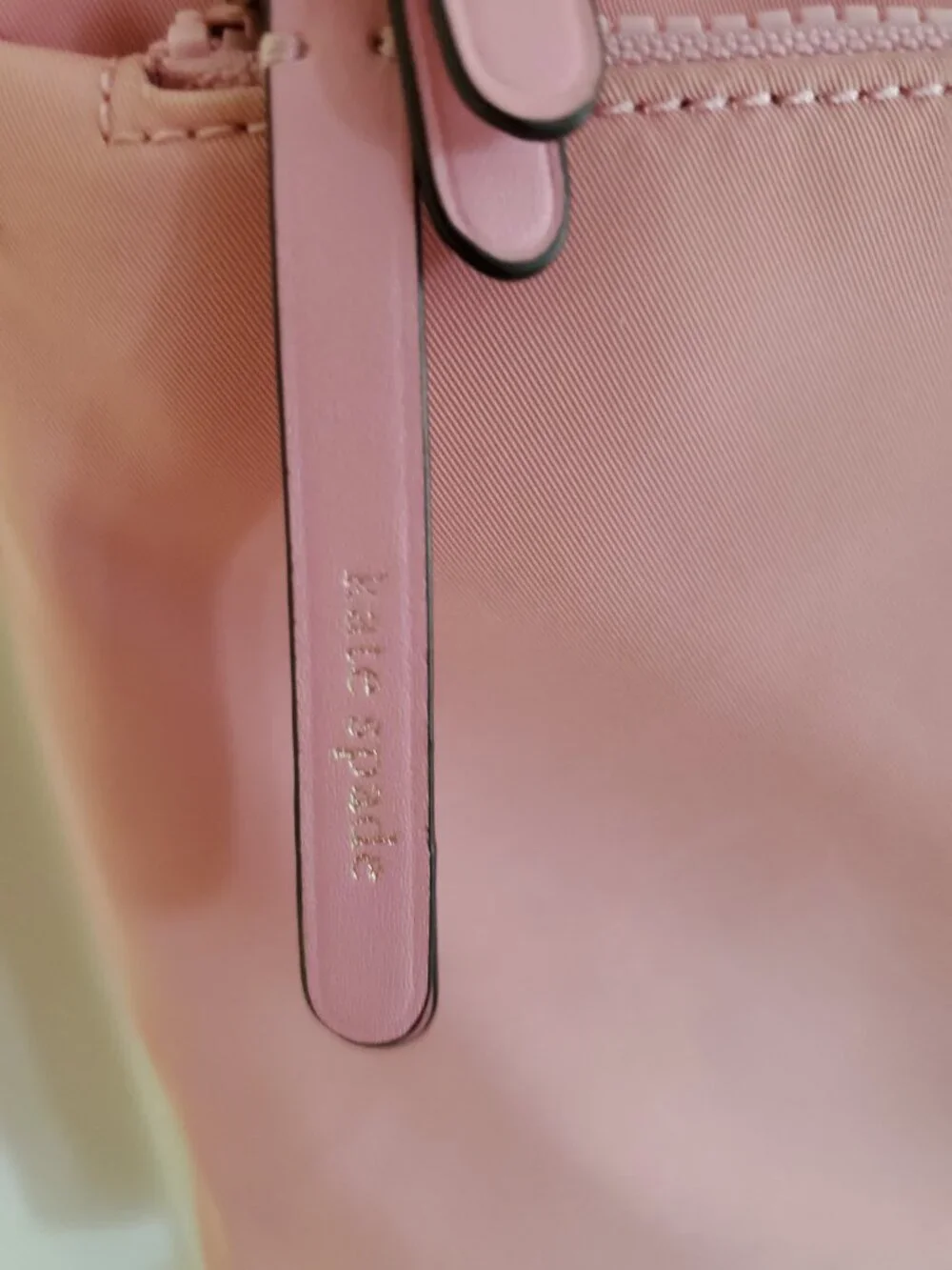 KATE SPADE Jae Flat Nylon Crossbody Bag Pink Leather Strap in Pink